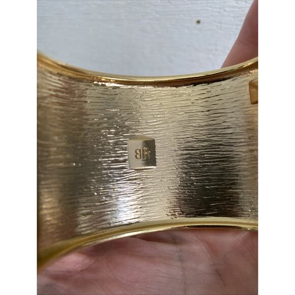 Banana Republic Bracelet Womens Navy Blue Pink Wide Cuff Bangle Fashion Jewelry - Picture 3 of 7